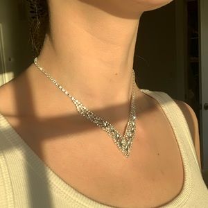 silver necklace choker